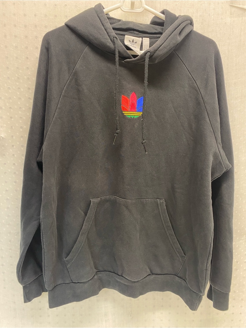 Adidas Originals Mens Black 3D Trefoil Logo Hoodie Sweatshirt GE0846 Large